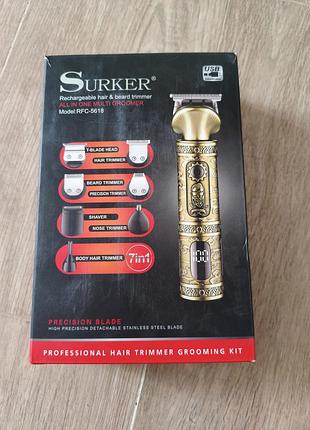 Профессиональный аккумуляторный триммер набор для стрижки surker rfc-5618, 7в1. б/у.
