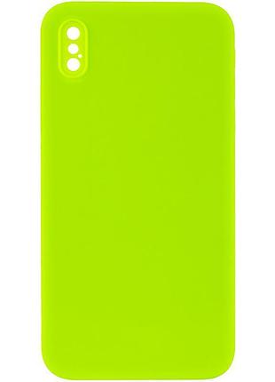 Чехол silk square full camera protective (aa) no logo для apple iphone x / xs (5.8") салатовый / neon green
