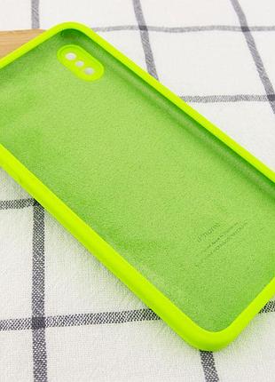 Чехол silk square full camera protective (aa) no logo для apple iphone x / xs (5.8") салатовый / neon green 3