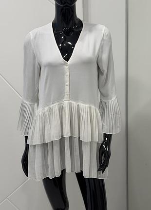 Біла сукня, туніка zara, блуза zara