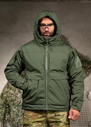 Зимняя тактическая куртка yinren с подкладкой omni-heat и силиконовым утеплителем olive green вт4724