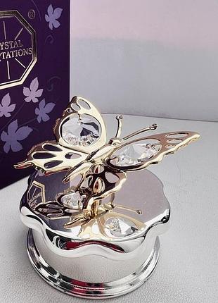 Шкатулка для украшений swarovski бабочка 5,5 см 160885
