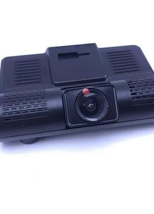 Автомобільний реєстратор, 4” 1080p fhd рк-екран, 3 об'єктиви, камера заднього вигляду, огляд 170