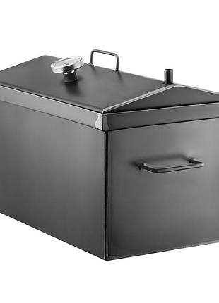 Коптильня гарячого копчення "l" сталь 2мм, 2 яруси та 3 гачки, з термометром + подарунок