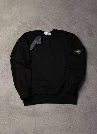 Свитшот черный stone island-патч осень