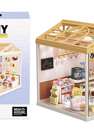 Конструктор-румбокс 8007 котокафе серии "интерьер" со светом mini house