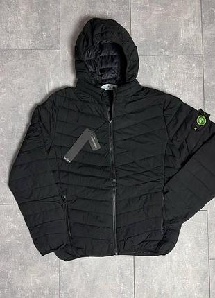Куртка чорна весна-осінь stone island-патч