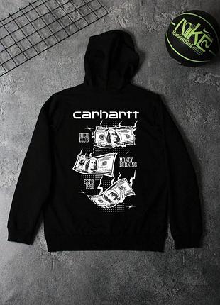 Худи черный carhartt-money осень