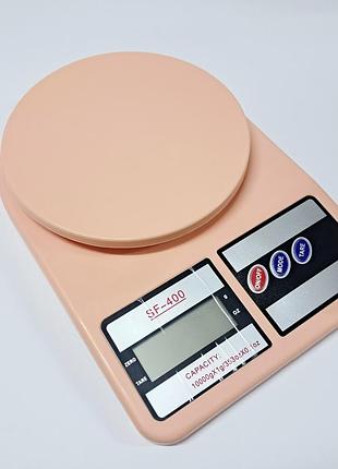 Весы кухонные до 10 кг пластиковые sf-400-pin розовый