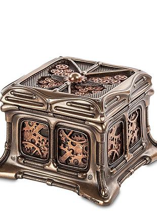 Шкатулка veronese в стиле стимпанк 7х9,5х9,5 см 1903745 бронзовое покрытие
