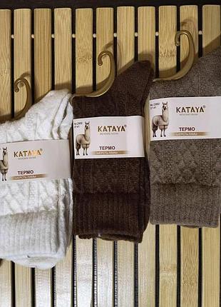 Теплі жіночі шкарпетки з вовною лами kataya (5 шт різного кольору). розмір 37-41.