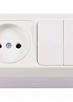 Блок розеткавikач белая 1 двойной opera 2033 тм luxel
