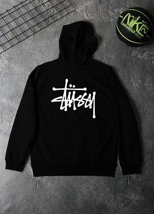 Худи черный stussy-baza осень
