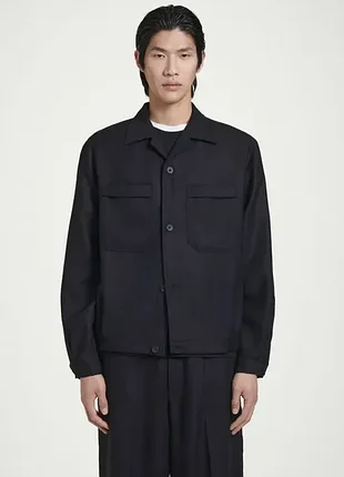 Рубашка блейзер мужская cos wool-flannel overshirt / l