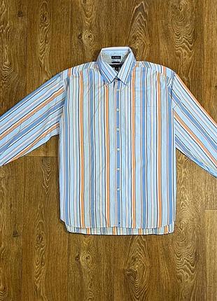 Стильна смугаста сорочка tommy hilfiger custom fit 80's 2-ply fabric
