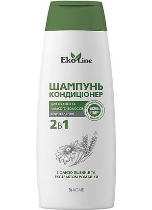 Шампунь acme color ekoline 2в1 для сухих и ломких волос 400 мл