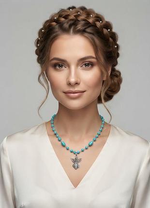 Намисто, кольє: бірюза (вовшит)