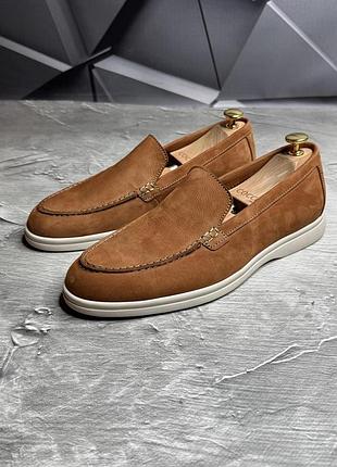 Лоферы мужские замшевые рыжие весенние /летние br-2510/14 red нубук | стильные рыжие мужские замшевые туфли лоферы