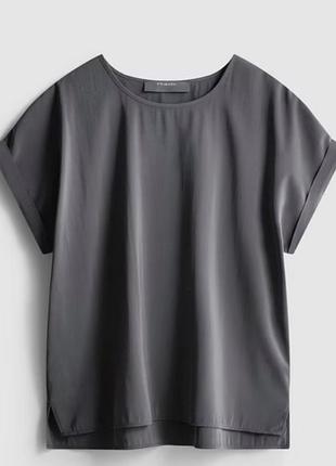 Primark нова сіра блузка-і утболка з круглим вирізом та рукавами-ролами вискоза xl -2xl