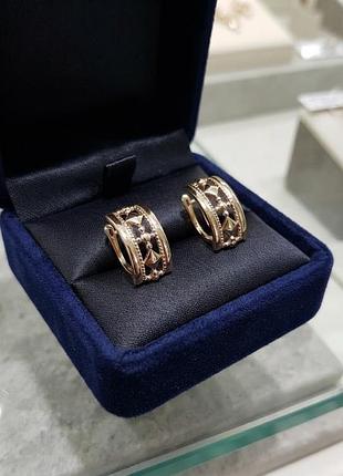 Серьги золотые  585 пробы ,,,вес  5,95 гр.