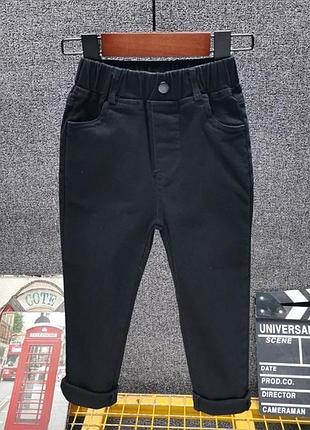 Брюки детские для мальчика черные классические котон 130