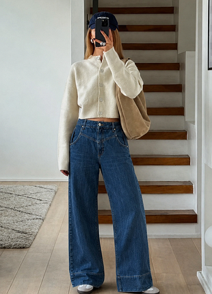 Широкие джинсы палаццо c&a (wide leg), размер eur 34 (40–42)