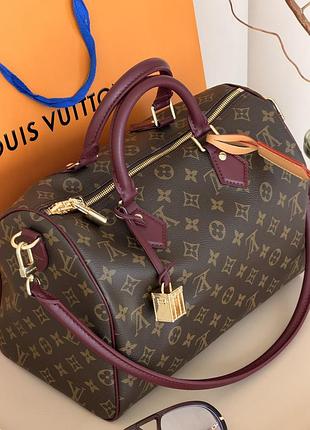 Сумка louis vuitton speedy soft 30 коричневый бургунди есть