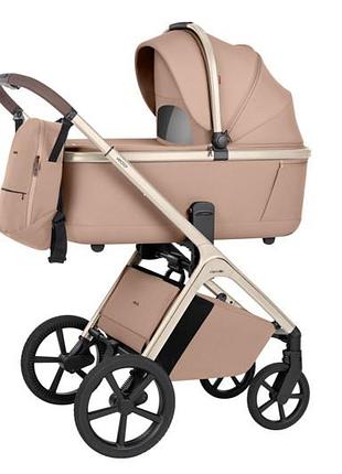 Коляска універсальна crl-6553 "vector" walnut beige 2в1 carrello