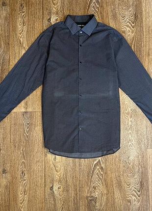 Сорочка michael kors slim fit long sleeve micro pattern shirt
