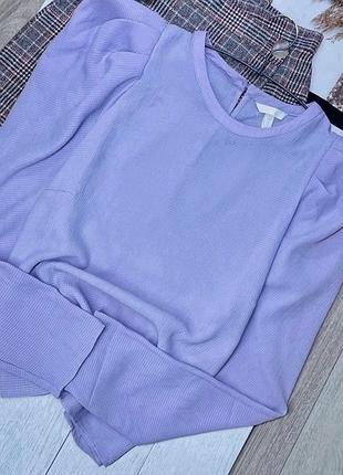 Нова літня блуза h&m xl лавандова блуза прямого крою пряма блуза з об’ємними рукавами