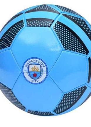 Мяч футбольный размер 5 пвх вес 280г голубой-черный en 331 manchester city тм metr