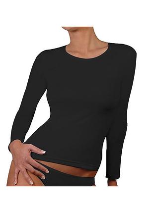 Футболка с длин рукавом t-shirt manica lunga girocollo черный жин s
