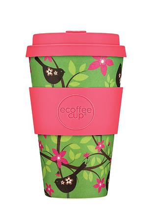 Экологическая бамбуковая чашка ecoffee cup widdlebirdy (400 мл) - яркий многоразовый стакан для кофе и чая