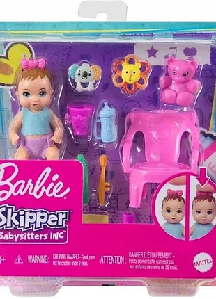 Ігровий набір пупс барбі перший зуб barbie skipper babysitters