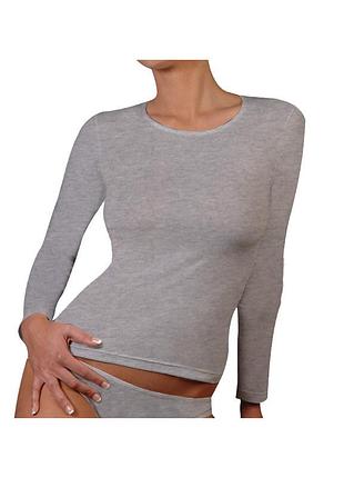 Футболка с длин рукавом t-shirt manica lunga girocollo серый жин m