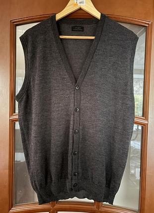 Базовий чоловічий/унісекс жилет zara l🤎50% вовни!