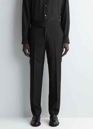 Брюки мужские cos cummerbund-waist wool regular-fit tapered trousers / 52