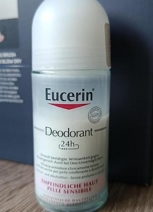 Кульковий дезодорант антиперспірант для чутливої шкіри eucerin deodorant 24h