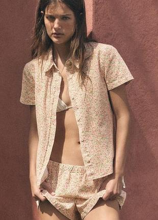 Костюм zara шорти + сорочка