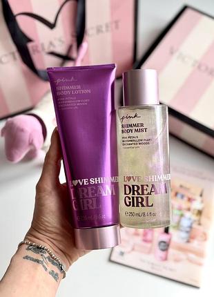 Спрей та лосьйон для тіла з шиммером dream girl victoria’s secret