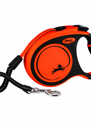 Рулетка для собак flexi xtreme l 5м/65кг, помаранчева (лента) 8034408