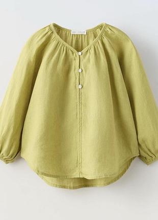 New collection! красива лляна сорочка/блуза/туніка zara для дівчинки 6-7 років.