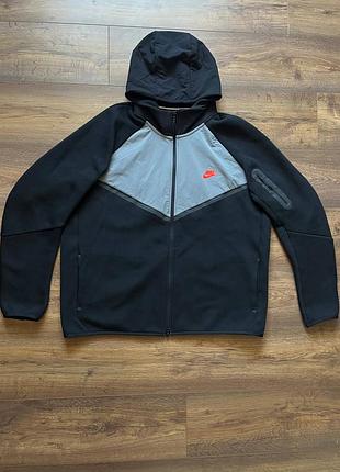 Оригинальное спортивное зип-худи nike tech fleece full zip full-grey 2xl xxl новые коллекции 25-26 года мастерка найк теч nike sportswear streetwear