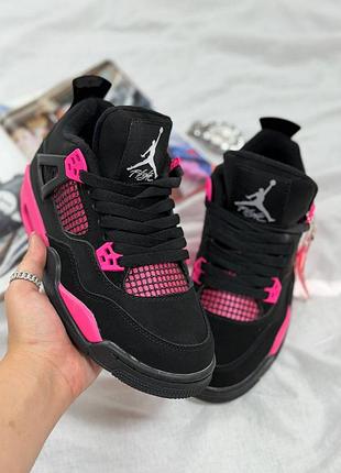 Р.36-41 кроссовки nike jordan 4 black pink артикул 0711