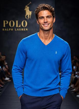 Джемпер чоловічий polo ralph lauren синій l, бавовна