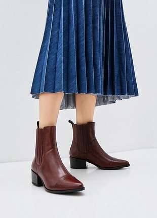 Женские ботинки сапожки vagabond marja brown leather western boots - 36 - 23 см