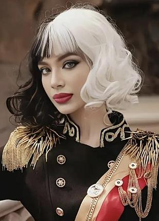 Перука круелли де віль (cruella) – чорно-біла перука для косплею та хелловіну
