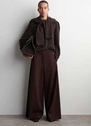 Брюки женские cos relaxed wool-blend wide-leg trousers / 38