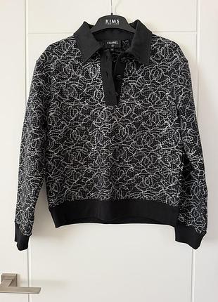 Нове. жіноче поло світшот з вишивкою chanel m l нарядна кофта