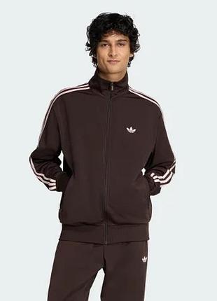 Оригінал спортивна кофта олімпійка adidas firebird originals kd8309  оригинал адідас на замку зіпка унісекс літо осінь демісезон повсякденна коричнева